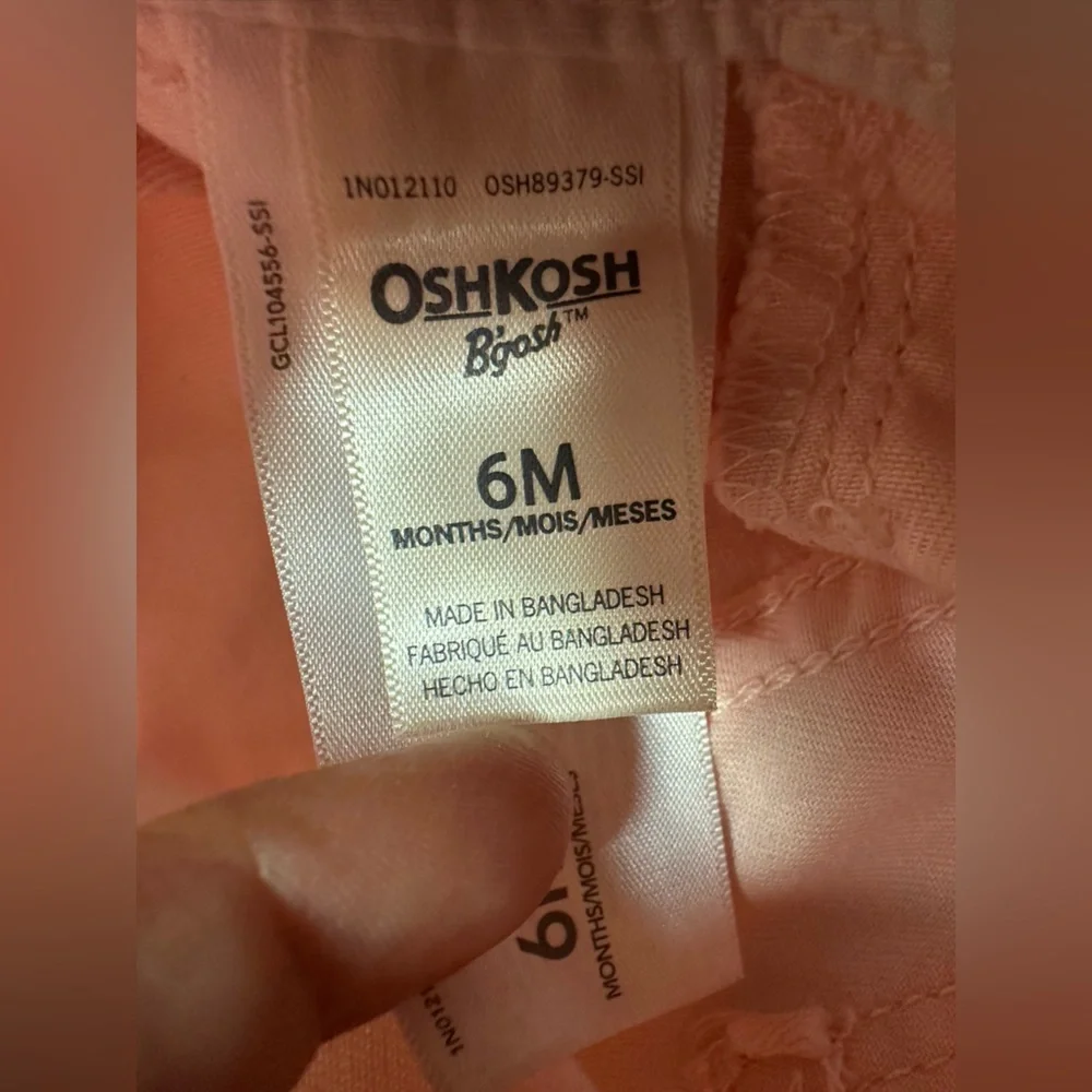 Oshkosh Girls Infant Baby Pink Heart Denim Overalls Size‎ 6 Months 3-6m